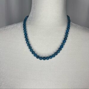 Jay King Sterling Silver Neon Blue Apatite Bead 18" Necklace